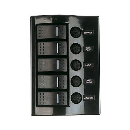 Sea-Dog Panel-5 Switch Fuse Wave Style, No 425110-1 425110-1